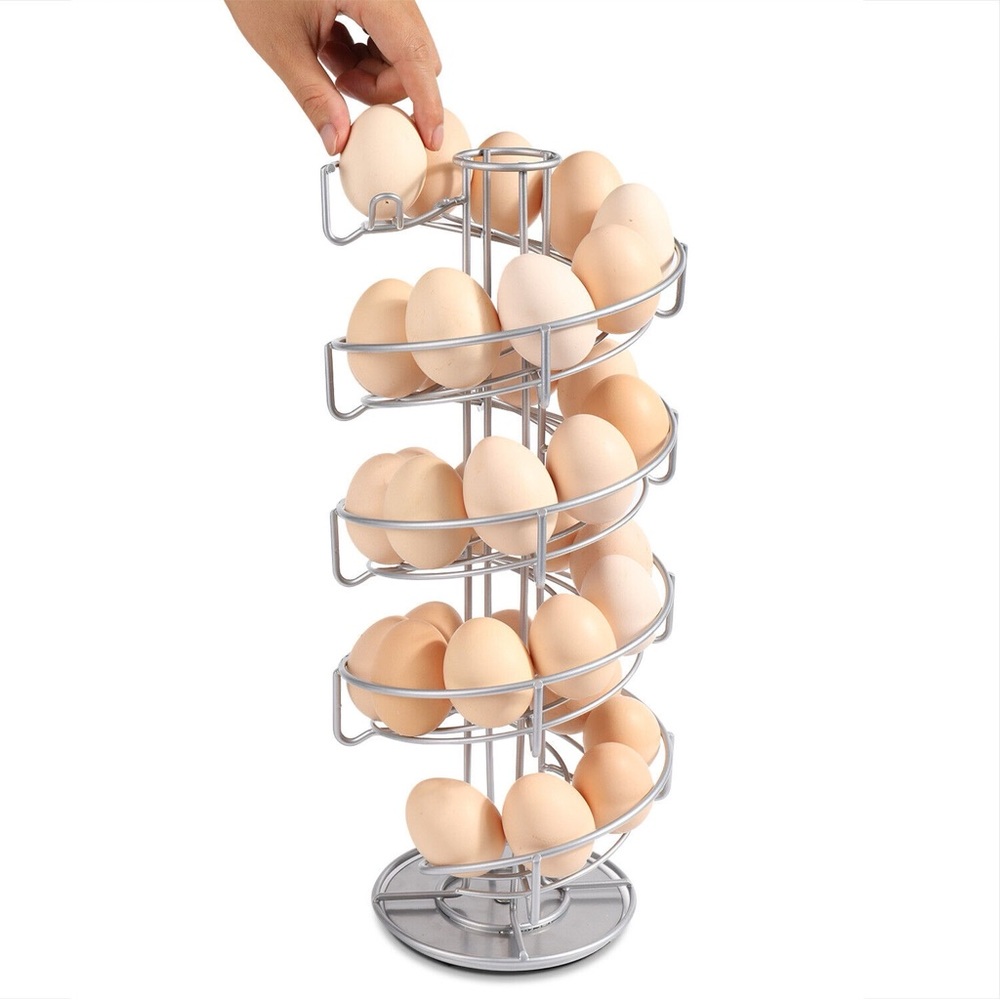 NejaMart Egg Holder Multifunctional Spiral Design Iron Creative Egg Storage